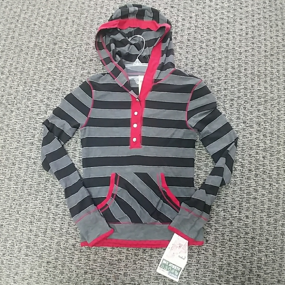 Fresh Brewed Hooded Striped Top
